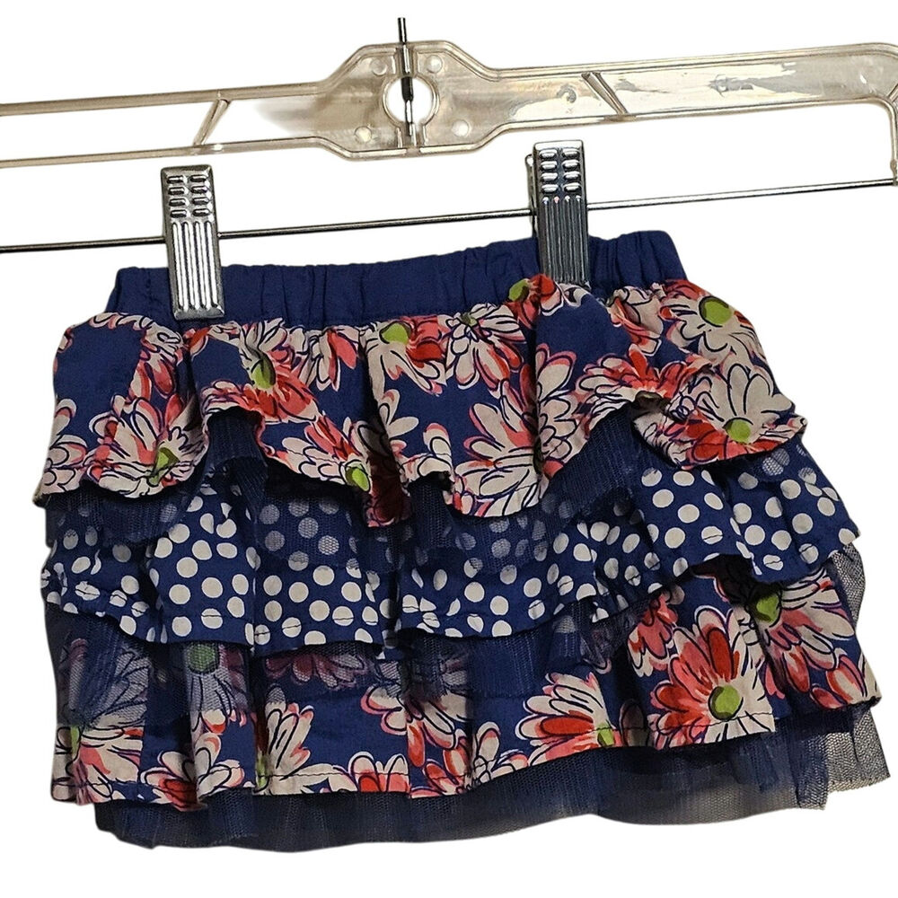 Children’s Place Baby Skirt – Size 6–9 Months – Indigo Floral & Tulle Layers